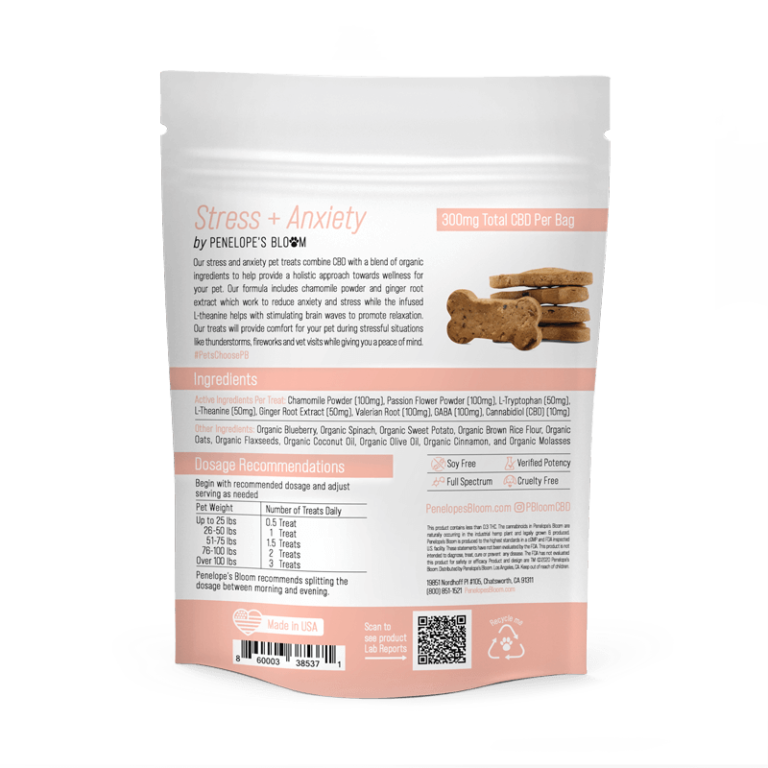 CBD Dog Treats for Anxiety + Stress Relief Penelope's Bloom