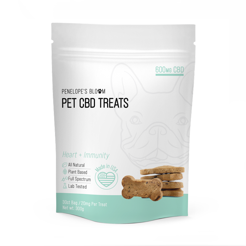 Penelopes Bloom Heart and Immunity Pet CBD Treats 600mg - FRONT